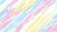 Diagonal brush strokes in soft pastel colors create gentle abstract pattern with pink, yellow, blue and lavender streaks on white background. Seamless repeat design.