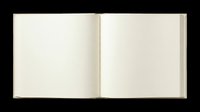 Open blank hardcover book with empty pages, isolated on transparent background. Ready for text mockups, stickers, clipart, print on demand, and t-shirt design use.