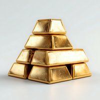 Pyramid of shiny gold bars stacked on light background, symbolizing wealth, investment, and financial security for banking and finance concepts.