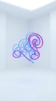 Abstract swirling lines in blue and purple gradient colors floating in minimalist white corner space for modern design projects.