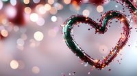 Heart shape drawn on misty glass with bokeh lights in background, romantic atmosphere with soft pink and red tones creates dreamy valentine mood.