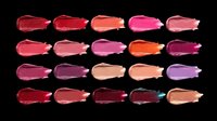 Lipstick swatches in assorted shades including reds, pinks, corals, purples and nudes, isolated on transparent background. Ready for cosmetics packaging, beauty product design, makeup tutorials, print-on-demand and digital design projects.