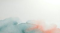 Soft watercolor wash with blended teal and coral tones on white background, isolated for design projects, presentations, and creative layouts.
