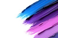 Dynamic brush strokes in vibrant blue, purple and pink colors on white background create modern abstract art composition. Isolated design element for creative projects.