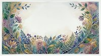 Ornamental floral frame with botanical leaves and flowers in muted tones on isolated white background, ready for design, invitations, and decorative projects.