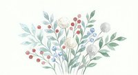 Watercolor wildflower bouquet with delicate berries and foliage on white background, isolated botanical illustration for wedding invitations and crafts.