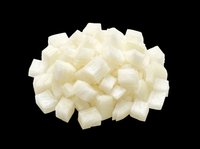 Pile of diced white sugar cubes isolated on transparent background, ready for food design, clipart, stickers, print on demand, and sublimation projects.