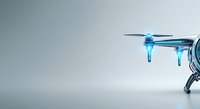 Syringe with blue liquid dripping against neutral background, suitable for medical, healthcare, pharmaceutical, and scientific presentations.