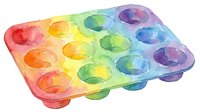 Colorful rainbow silicone egg carton with twelve compartments in gradient hues from red through yellow, green, blue to purple, featuring translucent material and raised feet for storage.