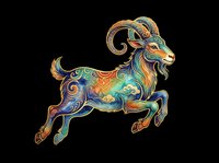 Ornate goat with decorative swirls and vibrant colors isolated on transparent background, ready for t-shirts, clipart, stickers, sublimation and print-on-demand designs.