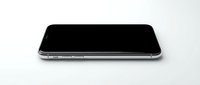 Smartphone with blank black screen isolated on white background, ready for app mockups, web design, and digital marketing presentations.