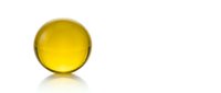 Golden yellow transparent sphere with glossy surface and reflection on white background, isolated for design projects and digital artwork.