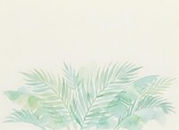 Watercolor tropical palm leaves in soft green tones on neutral beige background for botanical design projects and natural decor applications.