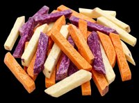 Colorful mixed vegetable fries isolated on transparent background, ready for food menus, stickers, t-shirt design, print on demand, and clipart use.