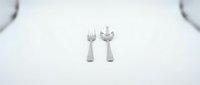 Silver fork and spoon cutlery set isolated on white background for kitchen dining restaurant design projects and culinary presentations.