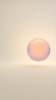 Soft gradient sphere with peachy pink and lavender tones floating against neutral beige background, isolated design element suitable for modern graphics and web projects.