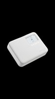 White smart thermostat with digital display and touchscreen interface isolated on transparent background. Ready for clipart, print-on-demand, sublimation, t-shirt design, and sticker applications.