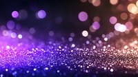 Magical purple and pink bokeh lights creating dreamy sparkle effect on dark background, soft focus glitter texture for festive designs and celebrations.