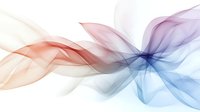Ethereal flowing waves in coral pink and navy blue blend seamlessly on white background, creating dynamic abstract motion and transparency effects for modern design projects.