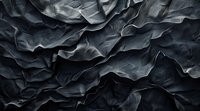Dark gray abstract waves and folds creating dramatic shadows and depth, resembling crumpled fabric or geological formations in monochromatic tones.