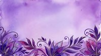 Watercolor floral border with purple and pink tones on soft lavender background, isolated design element for invitations, cards, and decorative projects.