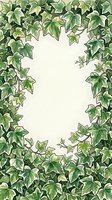 Ivy leaf frame border with cream background, isolated and ready for design use on cards, invitations, posters, and web graphics.