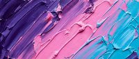 Vibrant gradient paint strokes in purple, pink, and cyan create an abstract artistic composition with dynamic brushwork and modern color transitions.