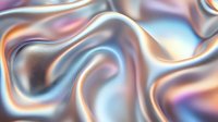 Luxurious metallic silk fabric with iridescent waves and folds creating smooth flowing curves in pink, blue, and gold tones. Abstract background for luxury designs.