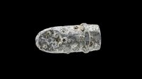 Old deformed lead bullet isolated on transparent background, ready for T-shirt design, clipart, stickers, print on demand, and sublimation projects.