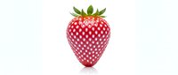 Ripe red strawberry with green leafy crown isolated on white background, ready for food and beverage design projects.