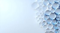 Minimalist abstract background with white and blue paper tubes arranged in honeycomb pattern creating modern geometric composition with soft shadows.