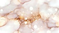 Luxurious rose gold and cream marble abstract with flowing liquid ink texture and golden sparkles on light background, modern elegant design pattern.