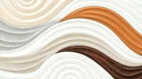 Abstract wavy lines in cream, copper, and brown tones create flowing curved pattern with textured gradient effect and soft shadows for modern wall art and interior design.