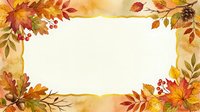 Autumn leaves and berries frame a blank white space, perfect for seasonal greeting cards, fall invitations, and harvest-themed designs.