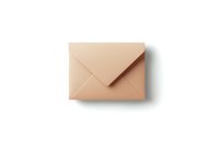 Minimalist beige paper envelope isolated on white background with soft shadow, ready for branding and design projects.