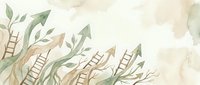 Watercolor botanical background with green leaves and brown stems on soft beige texture for natural organic design projects and eco-friendly branding materials.