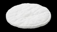 Round white microfiber polishing pad isolated on transparent background, ready for product design, clipart, print on demand, stickers, and sublimation use.