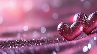 Sparkling pink hearts with glitter on soft bokeh background for romantic Valentine's Day celebration and love-themed designs.