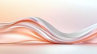 Elegant flowing waves in peach and silver create smooth abstract curves against soft gradient background, modern minimalist design for luxury branding and presentations.
