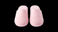 Soft pink fuzzy slippers isolated on transparent background, ready for t-shirt design, clipart, stickers, print-on-demand products and sublimation projects.