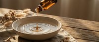 Golden honey dripping from wooden dipper into ceramic bowl on rustic wooden table with warm natural lighting for culinary and wellness applications.