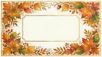 Autumn foliage frame with golden and red leaves, berries, and botanical elements surrounding blank rectangular space for text or seasonal greeting cards.
