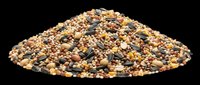 Pile of mixed bird seed and grain isolated on transparent background, ready for clipart, print-on-demand products, sublimation designs, and educational materials.