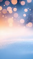Dreamy winter background with soft glowing bokeh lights and sparkling snow surface in pastel pink and blue tones, creating magical festive atmosphere.