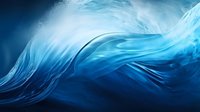 Flowing abstract waves in deep blue tones create dynamic movement against dark background, suggesting underwater currents or flowing silk fabric texture.