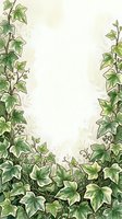 Ivy vines with green leaves frame a cream background, creating an elegant botanical border design suitable for invitations, stationery, and decorative layouts.