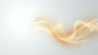 Abstract golden light waves flowing across white background, isolated design element for modern graphics, web design, and digital projects.