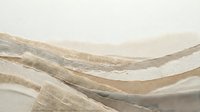 Abstract minimalist landscape with flowing organic curves in neutral beige and cream tones creating serene natural mountain-like formations for modern decor.