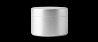 Round silver cosmetic jar with lid, isolated on transparent background. Ready for beauty branding, mockups, stickers, print on demand, and T-shirt design use.