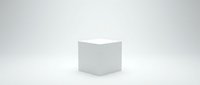 White cube on clean background for product display and minimalist design presentations.